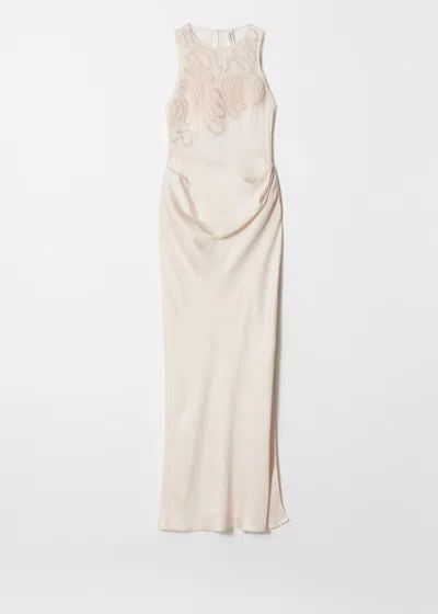 & Other Stories Embroidered Maxi Dress In White