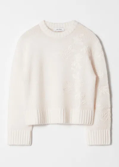 & Other Stories Embroidered Mohair-blend Sweater In White