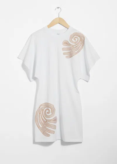 and other stories embroidered dress Mirrored Lace Floral Midi Dress