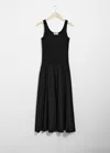 Shop & Other Stories Embroidered Tank Midi Dress In Black