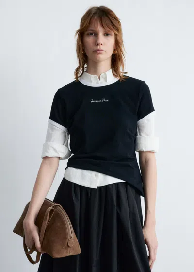 & Other Stories Embroidery T-shirt In Blue