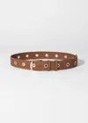 & Other Stories Eyelet-embellished Suede Belt In Beige