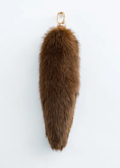 & Other Stories Faux Fur Tail Bag Charm In Brown