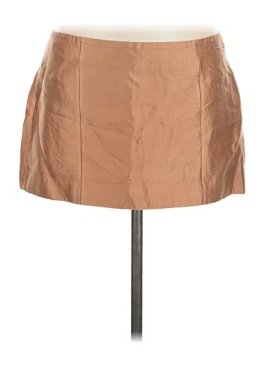 Pre-owned & Other Stories Faux Leather Skirt In Tan