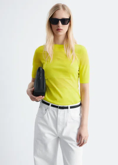 Crew Neck Thin Knit T-shirt In Green from & Other Stories