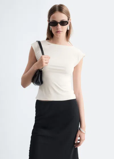 & Other Stories Fitted Open-back T-shirt In White