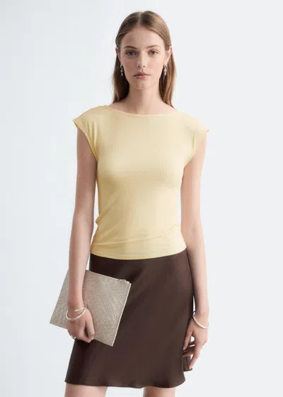 & Other Stories Fitted Open-back T-shirt In Yellow