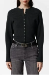 & Other Stories Fitted Rib Cardigan In Black Dark