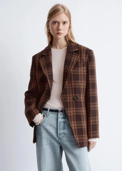 & Other Stories Fitted Shoulder-pad Blazer In Brown