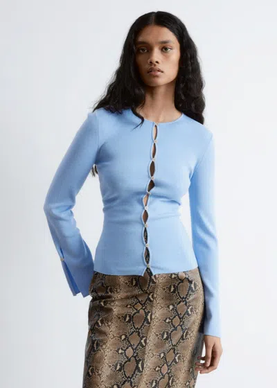 & Other Stories Fitted Wool Cardigan In Blue