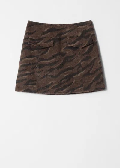 & Other Stories Flap-pocket Mini Skirt In Brown
