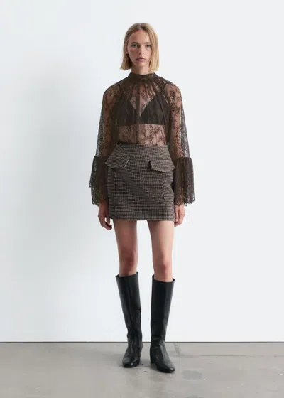 & Other Stories Flap-pocket Mini Skirt In Brown