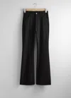 & Other Stories Flared Jersey Trousers In Black