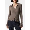 & Other Stories Flared Sleeve Cardigan In Mole Dark