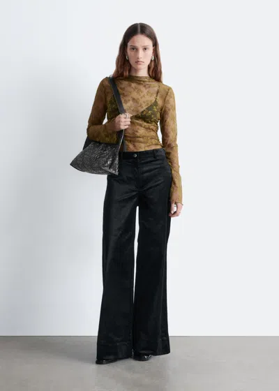 & Other Stories Flared Velvet Trousers In Black