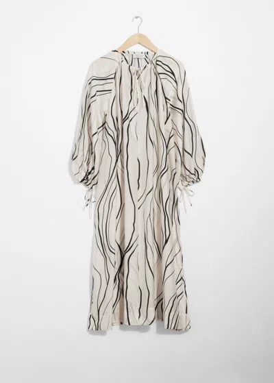 & Other Stories Floaty Oversized Midi Dress In Beige
