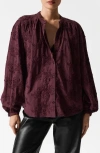 & Other Stories Floral Appliqué Blouse In Red Dark