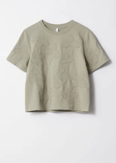 & Other Stories Floral-appliqué T-shirt In Green