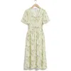 & Other Stories Floral Flutter Sleeve Dress In Multi