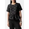 & Other Stories Floral Jacquard Peplum Top In Dolce