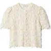 & Other Stories Floral Open Stitch Cardigan In White