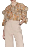 & OTHER STORIES FLORAL PRINT RUFFLE SHIRT