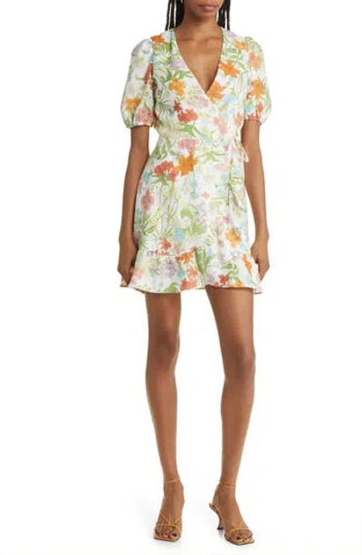 & Other Stories Floral Print Wrap Minidress In Multi