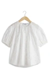 & Other Stories Oversized Puff-sleeve Blouse In White Light