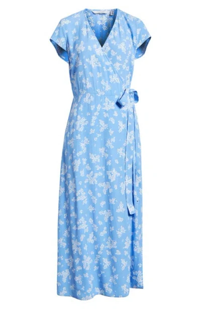 & Other Stories Floral Wrap Dress In Blue Light