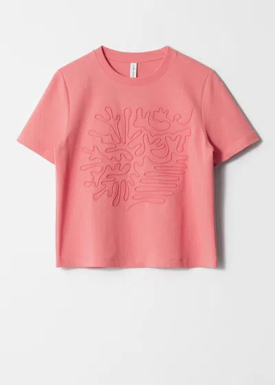 & Other Stories Floral-appliqué T-shirt In Pink