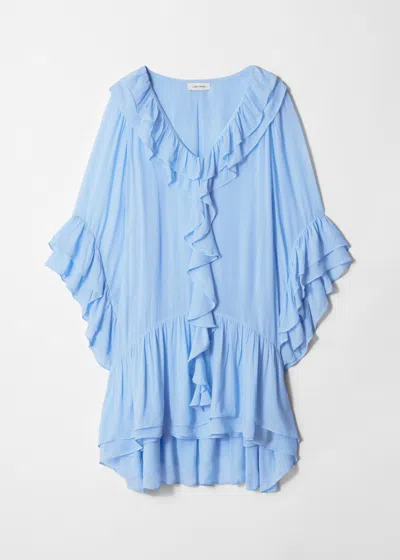 & Other Stories Flounced Mini Dress In Blue