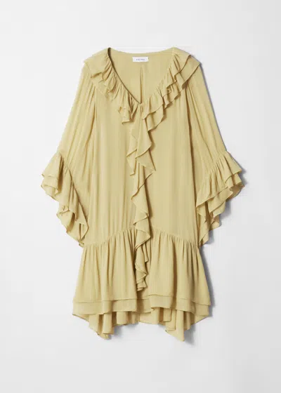 & Other Stories Flounced Mini Dress In Yellow