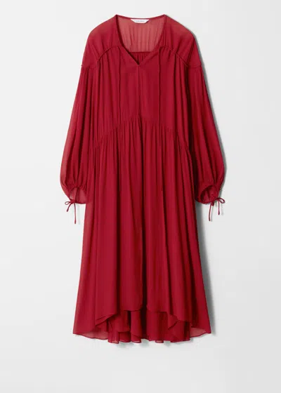 & Other Stories Flowy Maxi Dress In Red