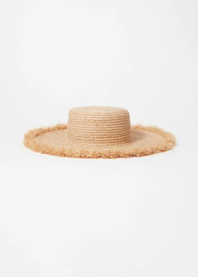 & Other Stories Frayed Fedora Straw Hat In Beige