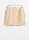 & Other Stories Frayed Mini Skirt In Beige