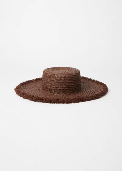 & Other Stories Frayed Raffia Straw Hat In Brown