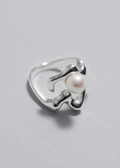 & Other Stories Fresh Water Pearl Ring In Silver