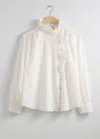 & Other Stories Frilled Blouse In White