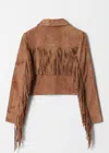 & Other Stories Fringe Suede Jacket In Beige