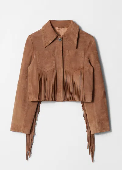 & Other Stories Fringe Suede Jacket In Brown