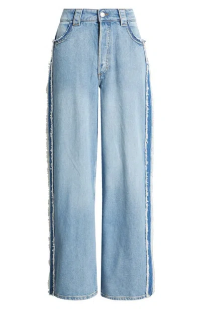 & Other Stories Fringe Wide Leg Jeans In Blue Light