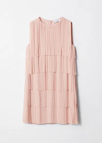 & Other Stories Fringed Mini Shift Dress In Pink