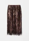 & Other Stories Fringed Sequin Midi Skirt In Brown