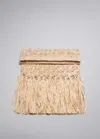 & Other Stories Fringed Straw Clutch In Beige