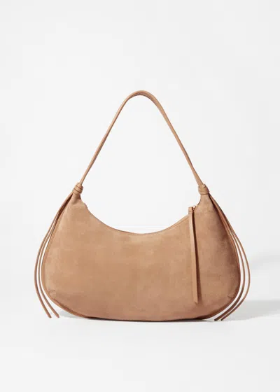 & Other Stories Fringed Suede Shoulder Bag In Orange