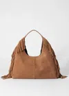 & Other Stories Fringed Suede Tote In Beige