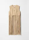 & Other Stories Fringed Suede Vest In Brown