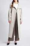 & Other Stories Funnel Collar Wool Blend Coat In Beige