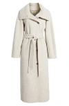 & Other Stories Funnel Collar Wool Blend Coat In Beige