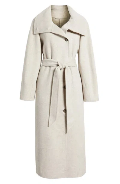 & Other Stories Funnel Collar Wool Blend Coat In Beige